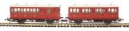 Pack of 4 coaches (4BT, 4C12, 6T, 6BT) in SECR livery - with working lighting