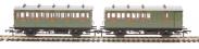Pack of 4 coaches (4BT, 4T, 6CL, 6BT) in SR Olive green