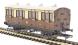 4 wheel composite (1st/2nd) 96 in GWR chocolate and cream - with working lighting