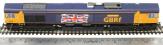 Class 66 66705 in GBRf original livery with Union Flag "Golden Jubilee"