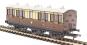 6 wheel composite lavatory (1st/3rd) 42 in GWR chocolate and cream - with working lighting