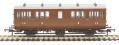 6 wheel composite lavatory (1st/3rd) 486 in LNER pre-war brown - with working lighting