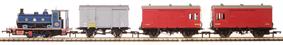 "Day at the Races" bundle with Andrew Barclay 0-4-0ST 1863 in Caledonian Railway blue, pair of LMS Horsebox wagons and fruit van