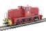 Janus bundle with 0-6-0 Janus diesel shunter in ICI maroon livery with three matching open wagons