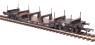 Warwell wagon 50t with diamond frame bogies KDE314159 in BR black with S&T branding and steel/rail carriers