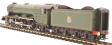Class A3 4-6-2 unnumbered with single chimney and unstreamlined corridor tender in BR green with early emblem