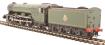 Class A3 4-6-2 unnumbered with single chimney and unstreamlined non-corridor tender in BR green with early emblem
