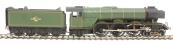 Class A3 4-6-2 unnumbered with double chimney, banjo dome and unstreamlined corridor tender in BR green with late crest 1958