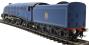 Class A4 4-6-2 unnumbered with single chimney and streamlined non-corridor tender in BR Express blue 1949-1952