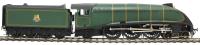 Class A4 4-6-2 unnumbered with single chimney and streamlined corridor tender in BR green with early emblem 1952-1958