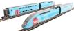 SNCF Ouigo TGV starter train set with 4 car TGV, oval of track and controller with european plug