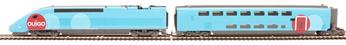 SNCF Ouigo TGV starter train set with 4 car TGV, oval of track and controller with european plug