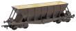 ICI Hopper wagon 19110 in battleship grey body, underframes & bogies with PHV TOPS panel (black backing, no ICI lettering) - weathered. 1992 - 1997