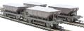 'Dogfish' ballast wagons in BR engineers olive green - weathered - Pack of 4 - Limited Edition for Kernow Model Rail Centre