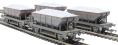 'Dogfish' ballast wagons in Civil Engineers 'dutch' - weathered - Pack of 4 - Limited Edition for Kernow Model Rail Centre