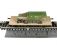 Type Omm 2 axle flat wagon of the German DR with Schutzenpanzer half track tank load in military camouflage - Epoch II