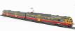 Electric local passenger train "Montafonerbahn" of the Austrian railways in red, yellow & grey Epoch 5