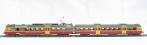Electric local passenger train "Montafonerbahn" of the Austrian railways in red, yellow & grey Epoch 5