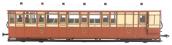 Lynton & Barnstaple brake third No.16 in L&B red and ivory - 1897 - 1901 condition - Digital fitted