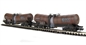 2 x Silver Bullet wagons. Weathered