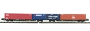 Pair of 2 Freightliner FEAB spine wagons with containers.
