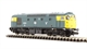 Class 26 diesel 26040 in BR blue with discs, snowploughs & stag emblem. DCC fitted