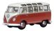 VW T1 Samba Bus in Sealing Wax red and beige grey