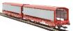 IPA twin single deck car carrier with roof & side covers in STVA red - pack of 2