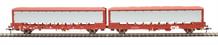 IPA twin single deck car carrier with roof & side  covers in STVA red - pack of 2