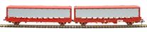 IPA twin single deck car carrier with roof & side covers in STVA red - pack of 4