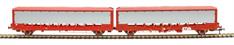 IPA twin single deck car carrier with roof & side covers in STVA red - pack of 4