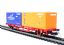 2 axle twin container wagon of the DB in "NYK Logistics" orange & blue livery