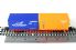 2 axle twin container wagon of the DB in "NYK Logistics" orange & blue livery