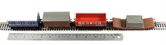 Wagons, lowmac with container, 7 pank wagon "Beswick", 4 wheel coach & ventilated van (unboxed) - Pack of 4