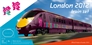 London 2012 trainset with 3 car Hitachi Javelin in London 2012 Olympics/Paralympics purple livery.