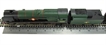 The Orient Express train set with BR 4-6-2 "Clan Line" Re-built Merchant Navy Class loco 35028 and 3 pullman coaches