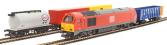 Red Rover train set with Class 67 in DB livery, three wagons and oval of track with siding