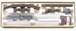 Mallard Record Breaker train set with Class A4 4-6-2 in BR blue, three coaches and oval of track with siding