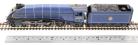 Mallard Record Breaker train set with Class A4 4-6-2 in BR blue, three coaches and oval of track with siding