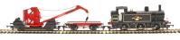 Crash train set in Tri-ang RS30 style packaging with LMS 'Jinty' locomotive, breakdown train and oval of track