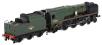 Rebuilt Battle of Britain Class 4-6-2 34088 "213 Squadron" in BR Green with late crest