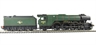 Class A3 4-6-2 60043 "Brown Jack" in late BR Green with double chimney and smoke deflectors.