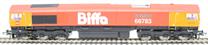 Class 66/7 66783 "The Flying Dustman" in Biffa red with GBRf branding