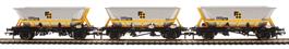 HAA MGR hopper wagons in Railfreight Coal sector grey with yellow cradle - pack of three - 354496, 354497, 354499