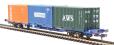 KFA container wagon in Touax blue with 3 x 20' containers