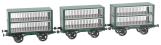 Liverpool and Manchester Railway 4 wheel sheep wagons - pack of 3