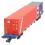KFA Container flat in Touax blue with 40' Turkon container & 20' Bell container