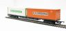 Bogie container wagon with 2 x 30ft containers "Evergreen & Di Gregorio"