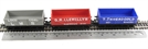 Open Wagons in "T.Threadgold" blue, "D.R.Llewellyn" red & "LMS Loco Coal" grey liveries - pack of 3