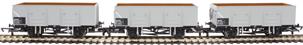 21 ton steel mineral wagons in BR grey - pack of three